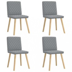 vidaXL Scaune de bucătărie pivotante, 4 buc., gri deschis, textil