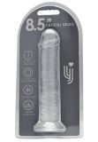 Dildo Transparent, Loving Joy, cu ventuza Suction Cup, 22 cm