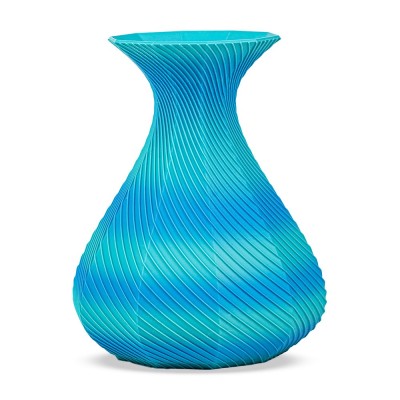 Vaza Ocean Print 3D &amp;ndash; Design Ondulat Albastru Turcoaz foto