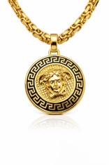 Colier Barbati Medusa, Bijuterie Placata Aur, Inspiratie Versace - LC80J