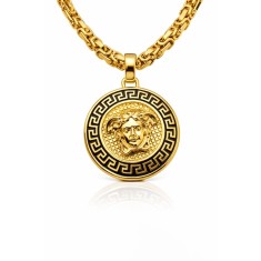 Colier Barbati Medusa, Bijuterie Placata Aur, Inspiratie Versace - LC80J