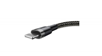 Baseus Lightning Cafule Cablu de date și &amp;icirc;ncărcare pentru iPhone 1.5A 2m gri negru (CALKLF-CG1) foto