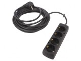 Prelungitor Schuko 4 Prize Negru 3x1,5mm2