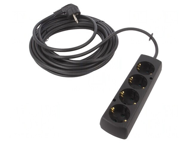 Prelungitor Schuko 4 Prize Negru 3x1,5mm2