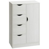 HOMCOM Mobilier Dulap Baie cu 4 Sertare si 2 Niveluri, Modern si Practic pentru Baie, Alb | Aosom Romania