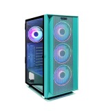 Carcasa pro gaming jungle mid tower argb cyan tempered glass ventilatoare suportate: 6 ventilatoare incluse: