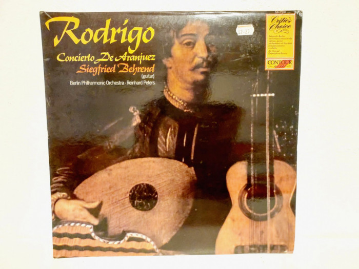 Rodrigo &ndash; Concierto De Aranjuez &middot; Concerto In D, vinil Contour Red Label UK 1981