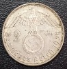 (A1075) MONEDA DIN ARGINT GERMANIA - 2 REICHSMARK MARK 1936, LIT. D, NAZISTA, TIRAJ MAI MIC, AN MAI RAR, Europa