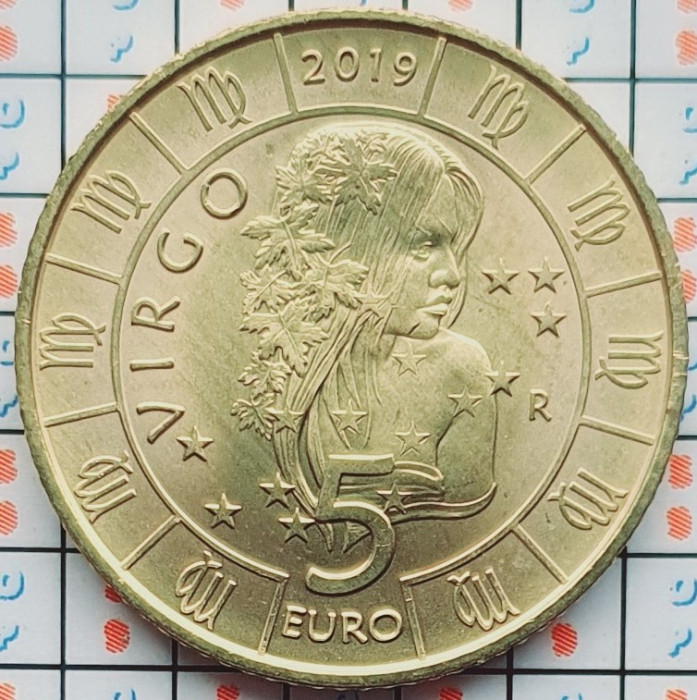 San Marino 5 Euro (Virgo) 2019 UNC - tiraj 16.000 - km 584 - A039