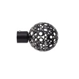 Set Capăt Decorativ Galerie Boule Fi20 &ndash; Negru Mat Compoziție Fier Forjat