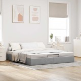 Gossi cadru de pat otoman fara saltea gri deschis 180x200 cm material