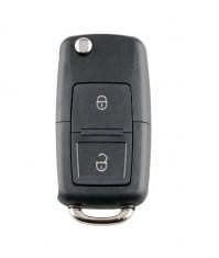 Cheie completa tip briceag, cu chip si telecomanda pentru Volkswagen, 2 butoane, 433 mhz 1J0959753CT ID48 foto