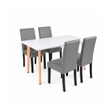 Set de sufragerie Verona 120 4+1, alb-gri
