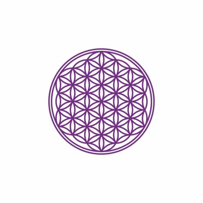 Abtibild sticker cu Floarea Vietii, Simbolul vietii &amp;amp;#8211; Violet mic foto