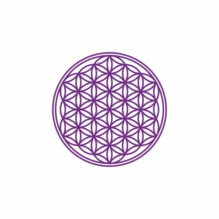 Abtibild sticker cu Floarea Vietii, Simbolul vietii &amp;#8211; Violet mic