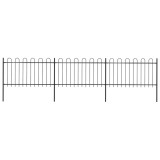 vidaXL Gard de grădină cu v&acirc;rf circular din oțel, 537x100 cm, negru 277658