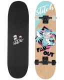 Skateboard mare din lemn copii Stitch 31 inch, 79 cm