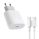 Cumpara ieftin Set Incarcator Universal Fast Charge 20W si Cablu de Date Fast Charge 1M Type-C - Type-C, compatibil cu Samsung, Huawei si alte dispozitive cu intrare