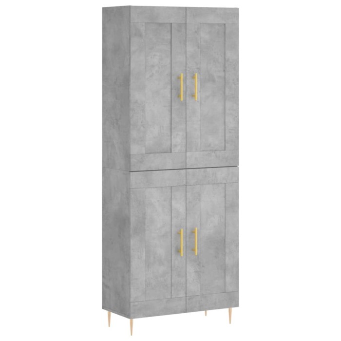 Dulap inalt, gri beton, 69,5x34x180, lemn compozit