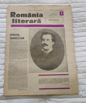 Ziarul ROM&amp;Acirc;NIA LITERARĂ (14 ianuarie 1988) Nr. 3 foto