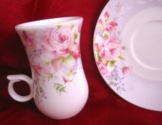 SET CAFEA PORTELAN BAVARIA CEASCA CU FARFURIE DECOR CU TRANDAFIRI