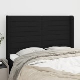 VidaXL Tăblie de pat cu aripioare, negru, 147x16x118/128 cm, textil 3119720