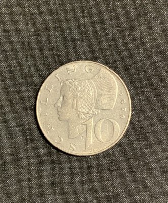 Moneda 10 schilling 1976 Austria foto