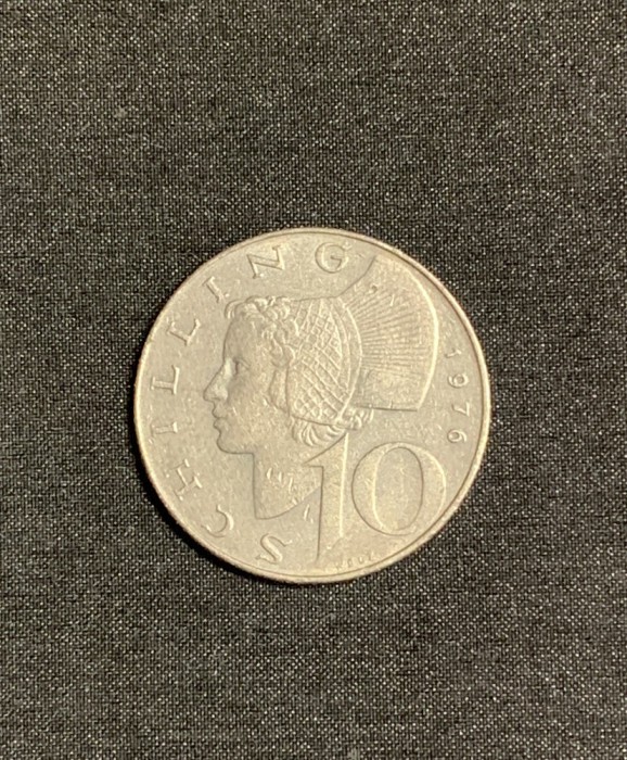 Moneda 10 schilling 1976 Austria