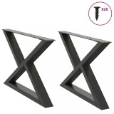 VidaXL Picioare pentru măsuță de cafea, 2 buc., antracit, 70x(42-43,3) cm, oțel