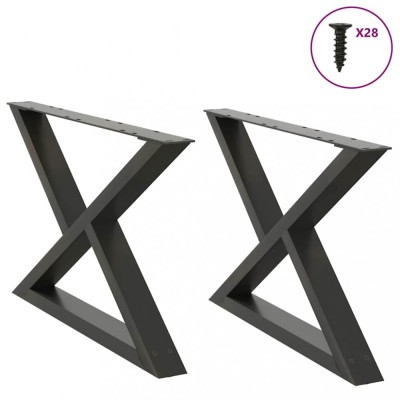 vidaXL Picioare pentru măsuță de cafea, 2 buc., antracit, 70x(42-43,3) cm, oțel 4012714 foto