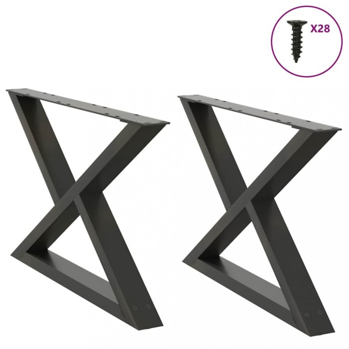 vidaXL Picioare pentru măsuță de cafea, 2 buc., antracit, 70x(42-43,3) cm, oțel 4012714
