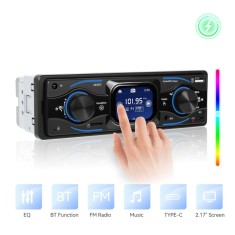 MP3 Player Auto, Touch Screen, Ecran 2.17&#039;, BT/ AUX/ SD CARD/ USB/ Type-C Fast Charging pentru Telefon