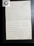 Scrisoare scrisa si semnata de scriitorul D V Barnoschi