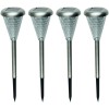 Lampa Solara LED Multicolor Alei, 37cm, Set 4 Bucati, Argintiu, Gradina, Rezistenta Intemperii, Baterie AA