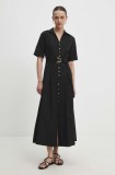 Answear Lab rochie din bumbac culoarea negru, midi, evazată