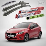 Cumpara ieftin Ștergătoare Mazda 2 DJ Facelift 2019-2023 | Set Față și Spate Flat &ndash; TeamCar&reg;
