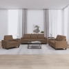 VidaXL Set de canapele, 3 piese, maro, textil