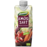 Suc de Legume Dennree, Bio, Vegan, 100% Natural, Fara Zahar Adaugat, Rosii, Morcovi, Telina - 750ml