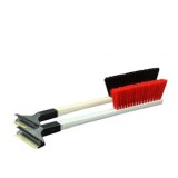 Perie cu racleta auto pentru geamuri, zapada si gheata Murska 585, 2 in 1, lama din alama, perie moale 18 cm, varf din cauciuc, Made in Finland