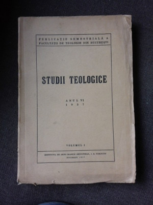 STUDII TEOLOGICE ANUL VI, 1937 VOL.I foto