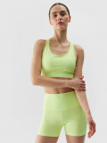Bustieră de antrenament cu susținere ușoară din material reciclat pentru femei - limetă, 4F Sportswear