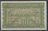 !!! X. RARR : AUSTRIA , OCUPATIA ALIATA - 10 SCHILLING 1944 - P 106.2 - UNC / CEA DIN SCAN