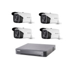 Cumpara ieftin Kit 4 camere supraveghere Full HD, IR 40m HikVision, Exterior + DVR 4 canale Turbo HD 3MP HikVision