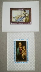 2 COLITE MNH AJMAN NEPERFORATE-PICTURI-P13 foto