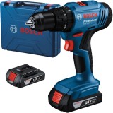 Bosch GSB 183-LI - Masina de gaurit si insurubat cu percutie cu 2 acumulatori Li-Ion 18 V 2 Ah 56 Nm valiza plastic
