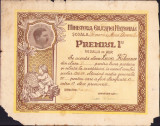 HST A1349 Diplomă Medalia de aur școlară premiul I Cluj 1937