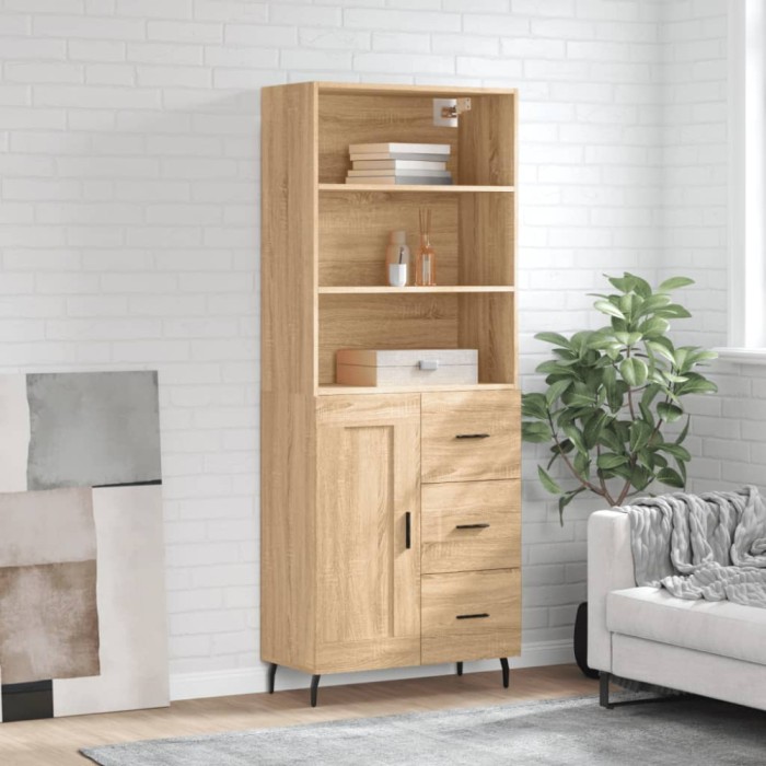 vidaXL Dulap &icirc;nalt, stejar sonoma, 69,5x34x180 cm, lemn compozit 3190040