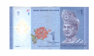 Bancnota Malaysia 1 ringgit 2012, polymer, stare buna, cu pliuri foto