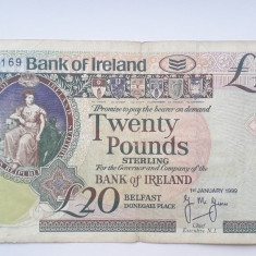20 Pounds 1999 Irlanda, lire Bank of Ireland