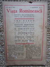 REVISTA VIATA ROMANEASCA REVISTA DE LITERATURA ARTA SI IDEOLOGIE ANUL XXV 15 NOIEMBRIE NR. 11 1933